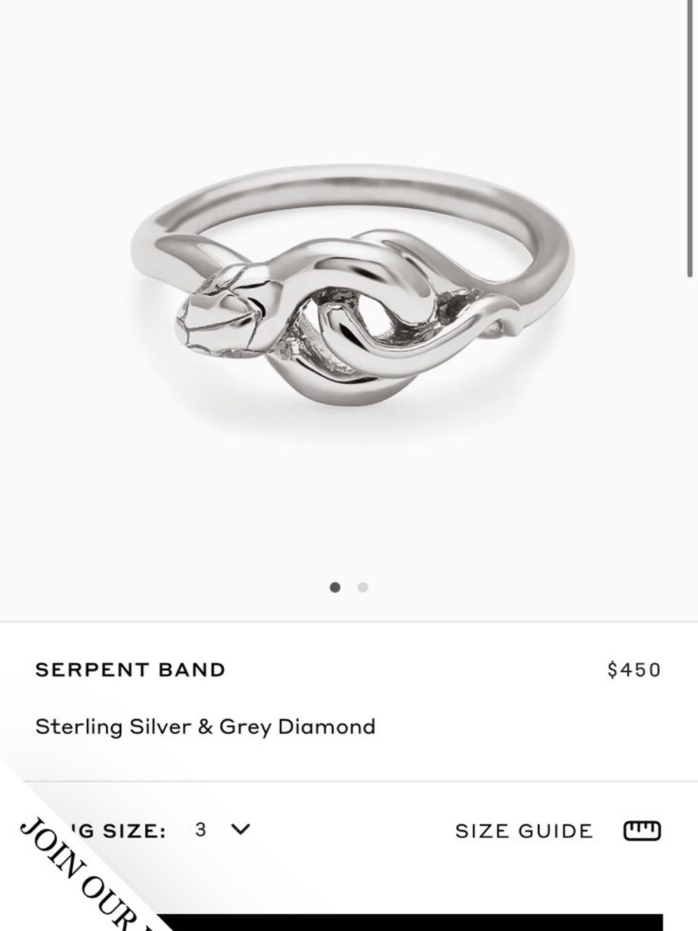 Anna Sheffield Serpent ring